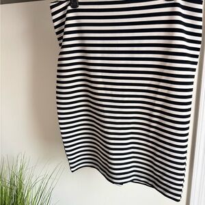 Attention Black and White Striped Pencil Skirt
